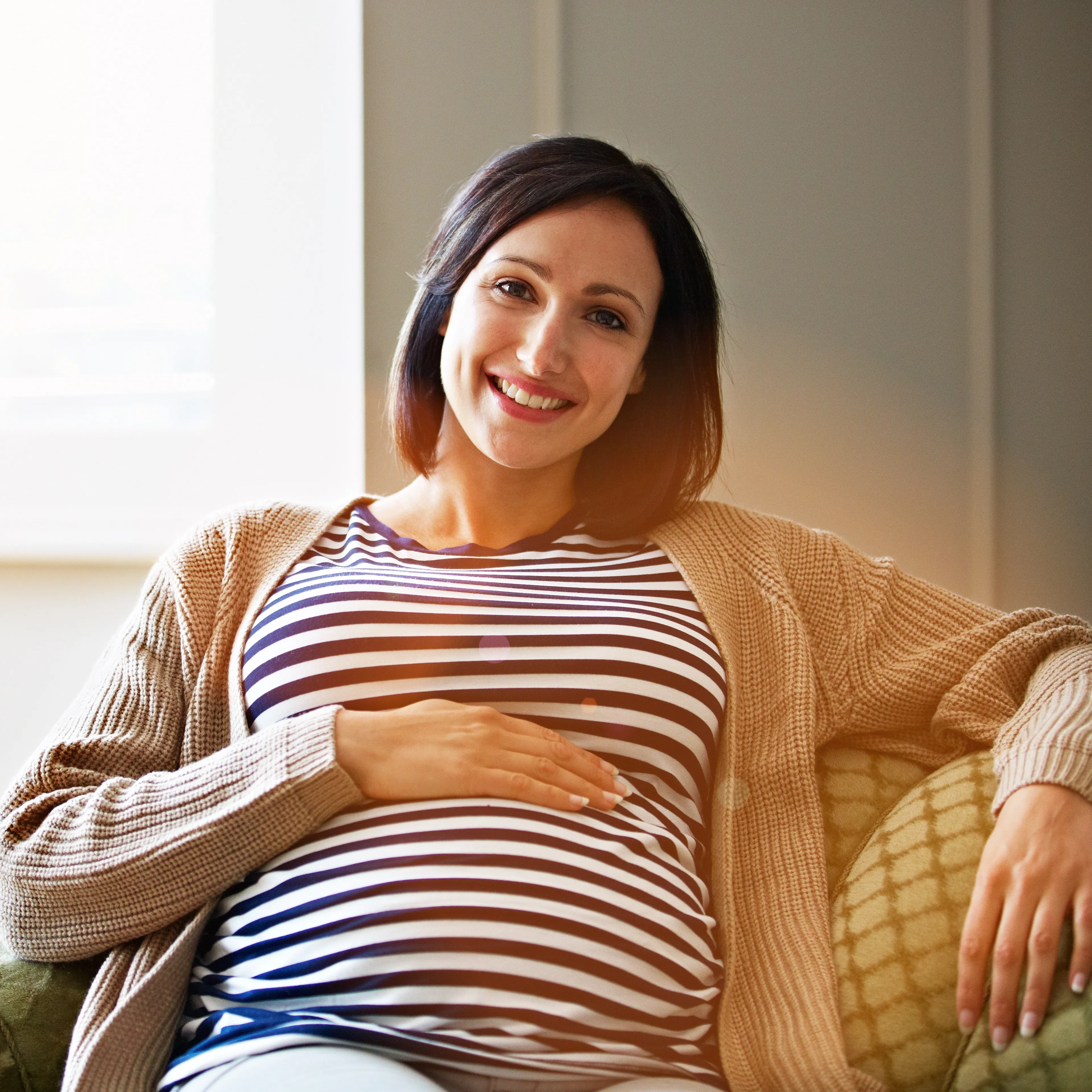 Pregnant woman sitting